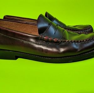 Mens Burgundy BASS Loafers Size 10 Medium